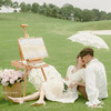 婚纱摄影道具画架日系外景拍照旅拍田园风道具摆件创意法式蕾丝伞