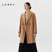lancy朗姿纯羊毛，双面呢毛呢大衣冬季高级感气质中长款外套女