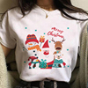 Christmas Sonwman T-shirt圣诞老人麋鹿雪人印花男女短袖T恤上衣