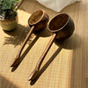 东南亚椰壳舀水勺木日式长柄水勺水瓢浇花勺子家用SPA茶道创意勺