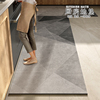 现代简约黑色硅藻泥，厨房地垫防滑吸水防油耐脏可擦免洗长条地毯