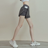 运动短裤女2023夏季高腰提臀健身假两件跑步速干防走光三分裤