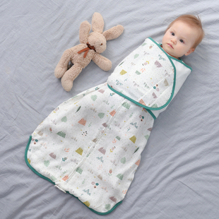 新生儿襁褓婴儿用品纯棉睡袋初生宝宝抱被包巾防惊跳襁褓四季通用