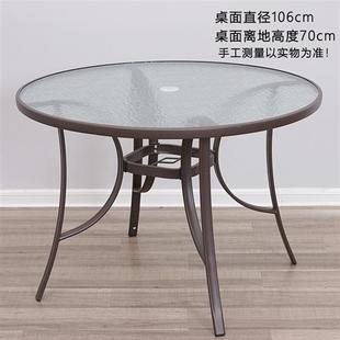 缦宛木折叠桌钢化玻璃桌阳台小茶几，户外休闲圆桌家用小桌子餐桌