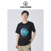 VOLCOM钻石男装户外品牌嘻哈街头风T恤2024夏季层次感印花t恤