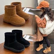 儿童雪地靴羊羔毛保暖(毛保暖)2023冬季加绒加厚女童靴子潮款男童棉靴