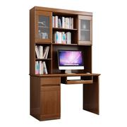中式实木电脑台式桌直角书桌，书柜书架写字台一体，书房家具组合套装