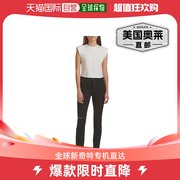 jen7女式中腰破洞直筒牛仔裤 - 黑色 美国奥莱直发