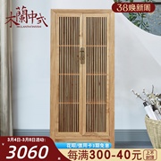 新中式老榆木衣柜衣橱禅意，实木卧室储物柜，仿古简约立柜衣柜定制