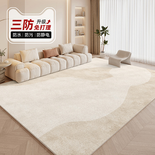 地毯客厅2024奶油风沙发地垫免洗可擦卧室床边轻奢高级茶几毯