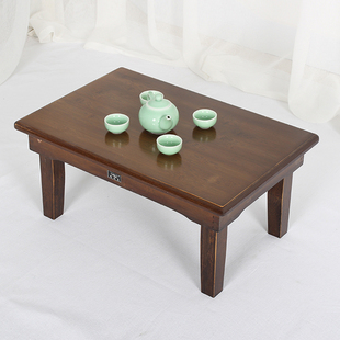 楠竹折叠桌炕桌实木榻榻米，桌正方形地桌餐桌，饭桌小茶几方桌矮桌子