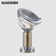 马斯登现代简约移动式水晶玻璃台灯三段调光充电式台灯卧室床头灯