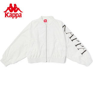 kappa卡帕棒球服女秋短款夹克，开衫字母蝙蝠衫长袖外套