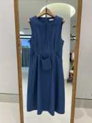 韩国LAMAGE高级感穿搭小个子蓝色背心裙气质超好看无袖牛仔连衣裙