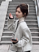 法式小香风短款外套女秋季2023韩版名媛，气质小个子高级感夹克