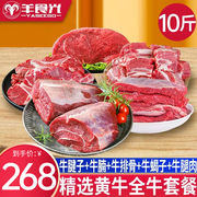 牛肉新鲜牛腱子牛腩牛后腿，肉蝎子黄牛肉(黄牛肉)套餐10斤冷冻牛肉生鲜年货