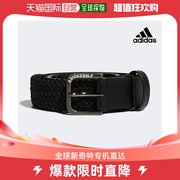 韩国直邮Adidas GOLF 女士 皮革 编织 腰带 黑色 HT5738
