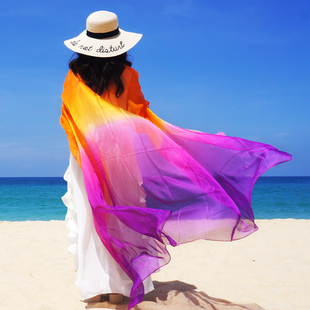 微瑕疵沙滩巾超大夏季防晒丝巾雪纺纱巾披肩三亚海边海南旅游遮阳