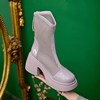 白色网靴女ins潮时尚凉靴2024年春夏粗跟厚底，短靴高跟单(高跟单)靴子