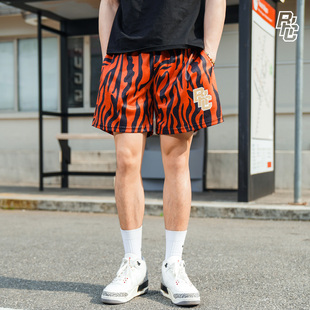 bkcxzice豹纹动物系美式篮球短裤男夏季潮流沙滩热裤健身运动裤子