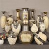 欧式陶瓷高档金色奢华带钻台面花瓶客厅摆件，电视柜北欧居家装饰品