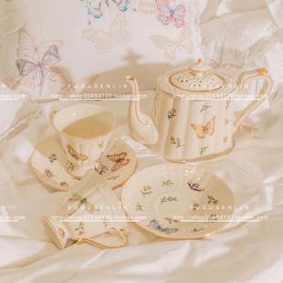 自留欧单法式复古优雅描金陶瓷，水果花草茶，咖啡杯碟壶下午茶具家用