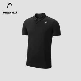 HEAD海德网球运动POLO衫2024夏季凉感透气速干翻领短袖T恤男