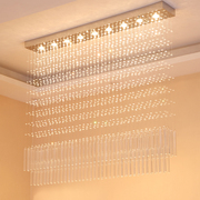 创意LED水晶灯隔断灯长方形水晶吊灯珠帘灯客厅餐厅餐吊灯饰灯具