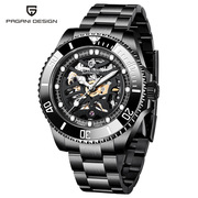 手表镂空 商务錶时尚镜面男伯加尼精钢运动圆形机械普通国产腕表