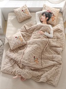 大号抱枕被子两用冬季加厚午睡枕头被车载内靠枕折叠毯子二合一
