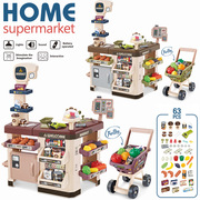 外贸儿童仿真超市售卖台购物车套装收银扫描刷卡机过家家超市玩具