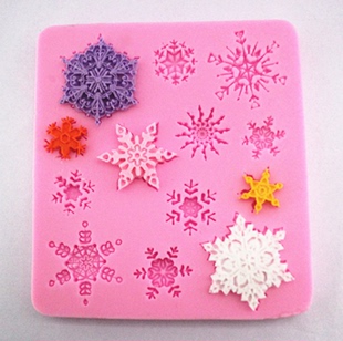 超轻粘土彩泥雪花模具 手工皂液态3D雪花蛋糕模蛋糕装饰 翻糖烘焙
