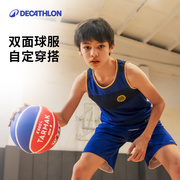 迪卡侬儿童篮球服男童背心运动短裤套装，女双面上衣速干新夏季(新夏季)ivo3