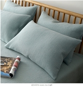 韩国夹棉枕套水洗棉纯棉绗缝纯色枕巾枕头套枕芯套可机洗