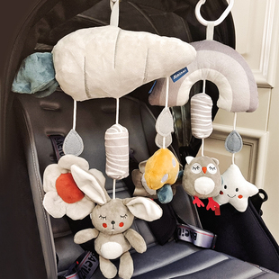 婴儿推车挂件宝宝床头摇风铃新生儿毛绒玩具音乐车载床铃安抚挂件