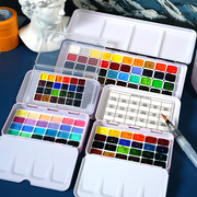 鲁本斯固体水彩颜料分装水彩套装24色40色铁盒糖果磷珠光绘画