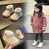 女宝宝棉鞋冬季婴儿软底，学步鞋男0一1-2岁小童，高帮加绒加厚雪地靴