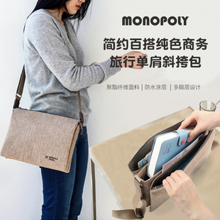 韩国monopoly简约时尚百搭质感，多隔层单肩包斜挎包，休闲旅行背包女