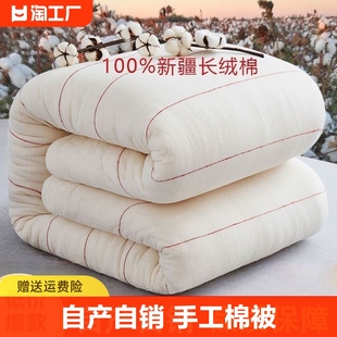 新疆一级长绒棉被棉花被子被芯棉絮床垫被褥子全棉纯棉花冬被春秋