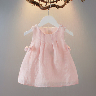 女童夏装背心裙0-1-2-3岁女宝宝洋气连衣裙，6-7-8个月婴儿条纹裙子