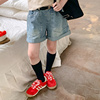 女童裤子夏装2023韩版洋气，儿童牛仔短裤，夏季休闲裤小女孩热裤