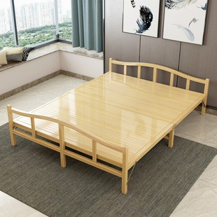 竹床折叠床双人单人简易床午休午睡凉床沙发床经济竹床硬竹子床
