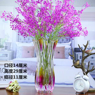 玻璃花瓶欧式彩色水养富贵竹玫瑰花插鲜花客厅简约装饰桌面