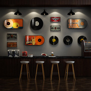烧烤饭店墙面装饰画清吧咖啡厅，ktv包厢音乐黑胶唱片，工业风壁挂画