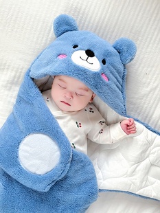 婴儿包被睡袋秋冬季加厚外出新生，的儿冬天抱被多功能初生宝宝用品