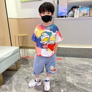 奥特曼衣服男童夏装套装2024洋气，宝宝儿童酷帅炸街短袖童装潮