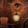北欧复古牛头壁灯客厅餐厅，酒吧创意装饰美式乡村牛角灯树脂挂件