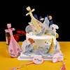 古风琵琶蛋糕装饰摆件中式复古折扇圆扇子宫廷系甜品台烘焙插件