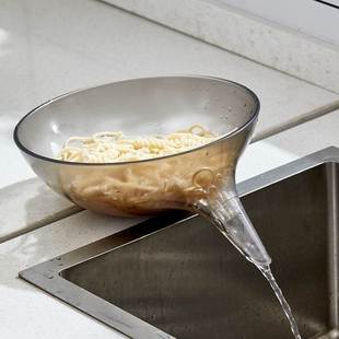 多功能沥水碗家用厨房洗菜盆沥水篮塑料收纳水果盘创意沥水篮