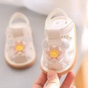 女宝宝凉鞋叫叫鞋夏季一岁公主学步鞋6-12月婴儿鞋子Y防滑软底鞋